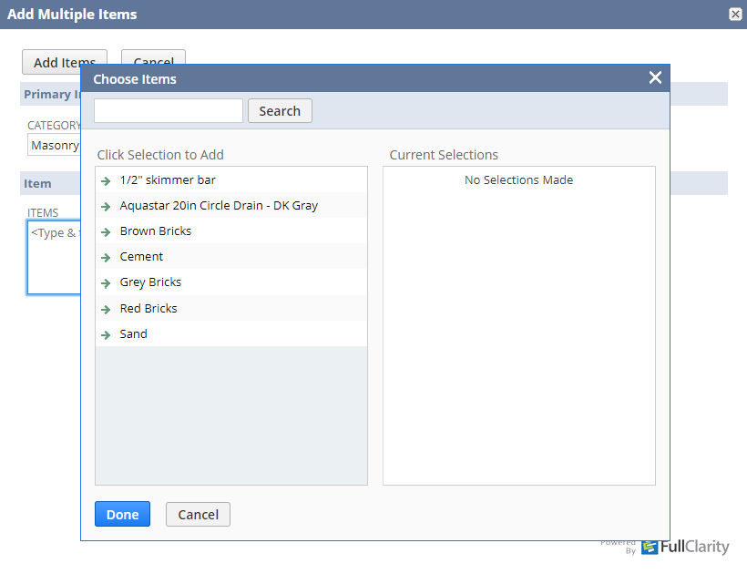 Add Multiple - Selections