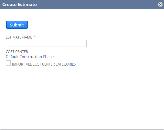 Create Estimate
